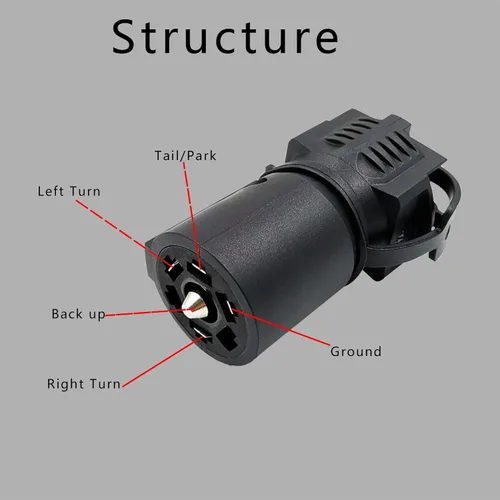 Vista 4 de Adaptador de luz de remolque, enchufe hembra de conector de remolque, conector de remolque de hoja plana de 7 pines a 4 y 5, accesorios automotrices