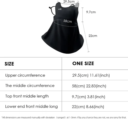 Vista 5 de Protección solar para la cara, bufanda para el cuello, polaina para mujer, UPF 50+, máscara de verano anti-UV, cubierta facial transpirable SLF5M119T