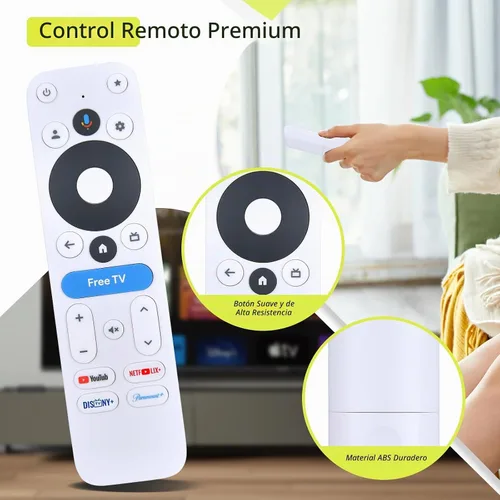 Vista 5 de Control remoto de repuesto de voz para dispositivo de transmisión Onn 4K Pro/Plus (2024), compatible con ONN Google TV 4K Pro/Plus Streaming Box