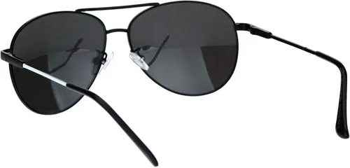 Vista 4 de Gafas de sol de espejo plateado con borde de metal, para oficiales y gafas de sol