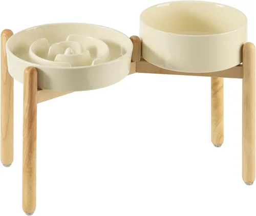 Vista 10 de Havniva Cuencos elevados para perros de alimentación lenta, 6.1 pulgadas 1 x café marrón - C