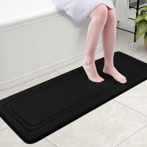 Vista 84 de Grandaily Alfombra de Baño de Espuma Viscoelástica 24x16, Ultra Suave, Antideslizante y Absorbente, Alfombras de Baño Lavables a Máquina y Secables
