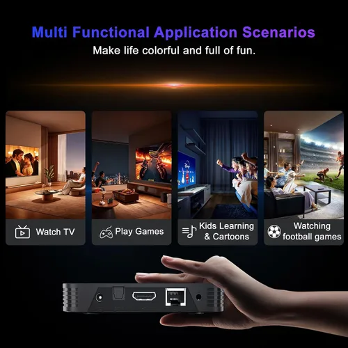 Vista 10 de Android 14.0 TV Box 4GB RAM 64GB ROM, procesador de cuatro núcleos, mini