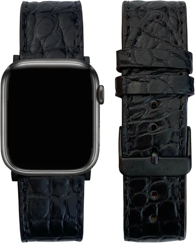 Vista 23 de AIIigator - Correa de reloj hecha a mano de cuero compatible con Apple Watch Ultra de 1.929 in 1.772 in 1.732 in 1.654 in 1.614 in 1.575 in 1.496 in