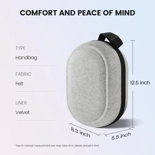 Vista 7 de BnLnHOGVR - Funda de transporte VR para Meta Quest 3S/3/2, Steam Fream Carcasa rígida de fieltro mediana sin olor para Quest y Apple Vision Pro