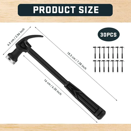 Vista 2 de WILLBOND 30 piezas de mini martillo de plástico de 7.3 pulgadas de seguridad para niños, adecuado para bricolaje, carpintería, decoración