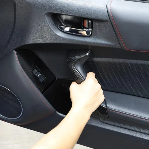 Vista 3 de igersaw Manijas interiores de fibra de carbono para decoración interior Subaru BRZ Toyota 86 2013-2020 accesorios de automóvil (fibra de carbono)