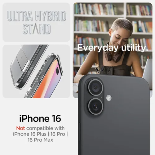 Vista 46 de Spigen Funda ultra híbrida S MagFit diseñada para iPhone 15 Pro Max (2023) [Kickstand] [Anti amarillamiento], compatible con MagSafe, transparente