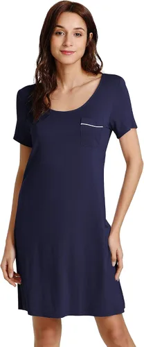 Vista 41 de WiWi - Camisón de viscosa de bambú para mujer, manga corta, con cuello en V, ropa de dormir, tallas grandes, S-4X, A-aqua