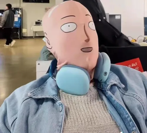 Vista 4 de Saitam - Disfraz de cosplay, overol para Halloween, carnaval, juego de rol para fanáticos mono + máscara B