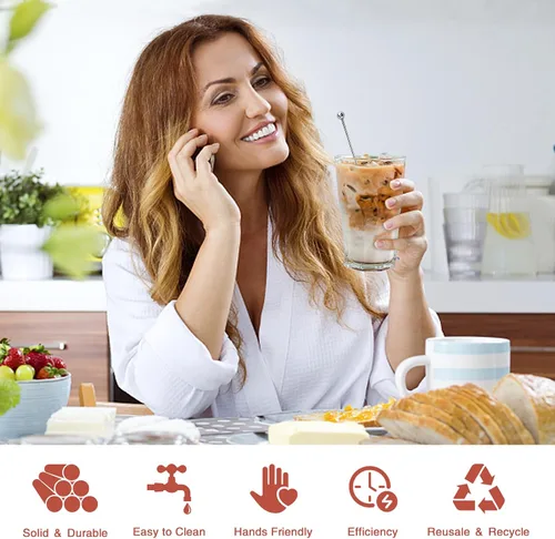 Vista 5 de 15 palitos de metal para agitar, agitadores de café inoxidables, reutilizables, palitos Swizzle para cócteles, palitos multifuncionales para epoxi