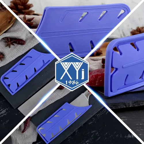 Vista 5 de XYJ Juego de 2 fundas de seguridad para cuchillos de seguridad, protector de borde, funda universal para cuchillos, cuchilla, protector de Azul