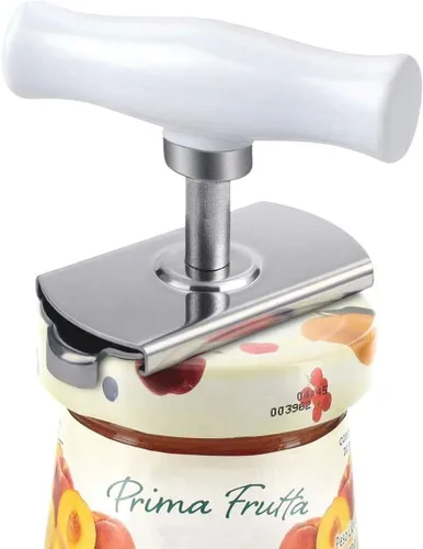 Vista 8 de Abrebotellas con tapas 5 en 1, abrebotellas, ideal para mujeres, niños, personas mayores, herramienta de cocina multiusos, fácil de abrir. Blanco