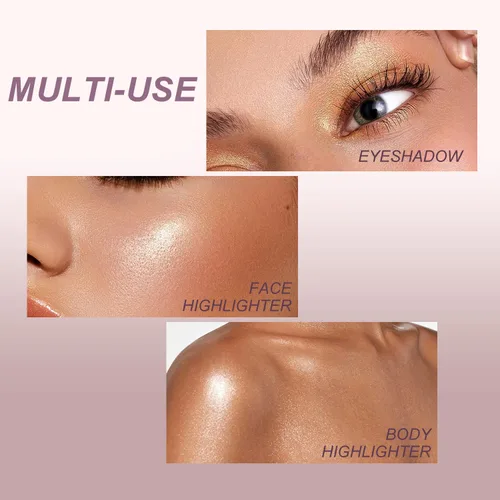 Vista 4 de YOUNG VISION Polvo Compacto Iluminador, Polvo de Contorno de Brillo Natural Horneado y Resaltador Facial, Libre de Crueldad, Maquillaje de Resaltado