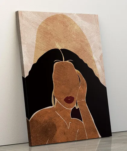 Vista 3 de Tuyashua Lienzo decorativo con marco de mujer negra (11.5 x 15 pulgadas), arte de pared afroamericana, decoración de pared de niña negra, decoración