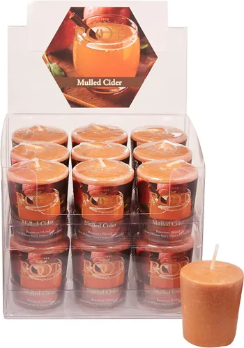 Vista 18 de Root Candles Velas votivas perfumadas de otoño, mezcla de cera de abeja, hechas a mano de 20 horas, 3 unidades, sidra caliente