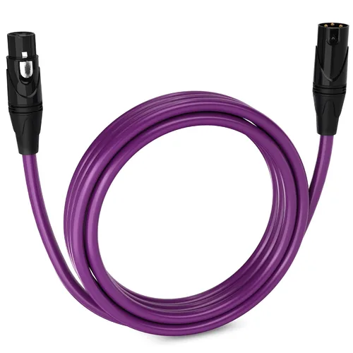 Vista 65 de LyxPro Cable de micrófono XLR hembra a macho de ángulo recto de 3 pines de 1.5 pies para altavoces amplificados, interfaz de audio, rendimiento