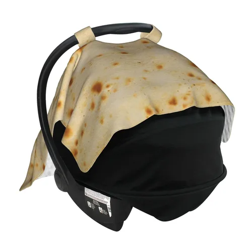 Vista 9 de Burrito Taco Tortilla Funda de asiento de coche Baby Stuff Western Infant Carseat Covers Baby Girl Highland Asiento de coche Canopy Boy Invierno