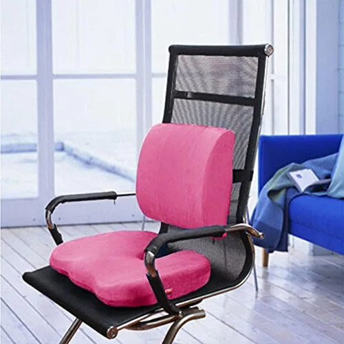 Vista 9 de Bookishbunny Juego de 2: Cojín de asiento ortopédico de espuma viscoelástica para alivio del dolor de ciática y alivio del dolor de espalda baja