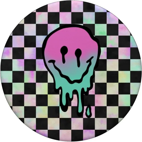 Vista 3 de Blah Retro Y2K Drippy Smile Face 90s Vaporwave Rad PopSockets PopSockets intercambiables rosa fresco