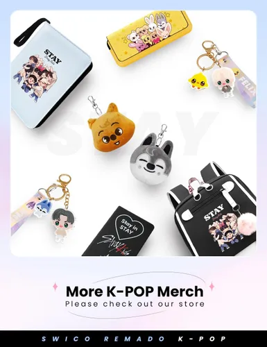 Vista 5 de Swico Remado Kpop - Llavero de dibujos animados lindo llavero de coche colgante mujer bolso cartera colgantes SKZOO