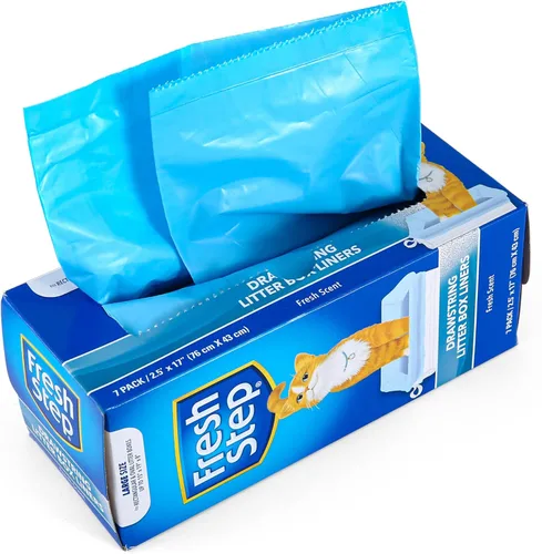 Vista 30 de Fresh Step Bolsas de arena para gatos con cordón, bolsas de arena perfumadas resistentes para sartenes ovaladas y rectangulares grandes, control