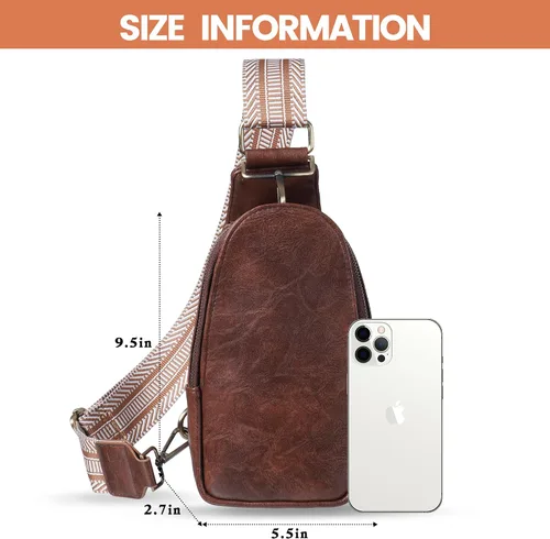 Vista 5 de KFXFENQ Bolso bandolera para mujer, de piel sintética, bolso bandolera pequeña, mochila cruzada multiusos para el pecho, para mujer, ciclismo