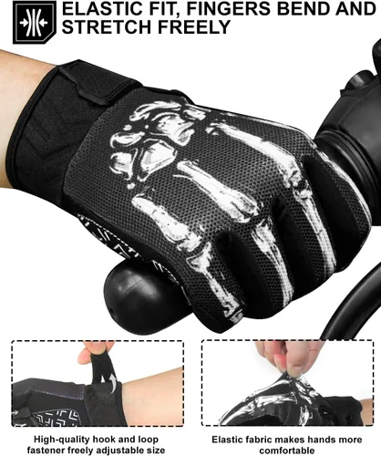 Vista 5 de Guantes de motocicleta RIGWARL para hombres y mujeres con función táctil, guante ligero para bicicleta de tierra antideslizante, guante de esqueleto