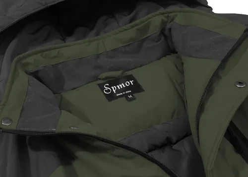 Vista 4 de Spmor Chaqueta de esquí impermeable con capucha para hombre, abrigo de snowboard para invierno, resistente al viento, para la nieve