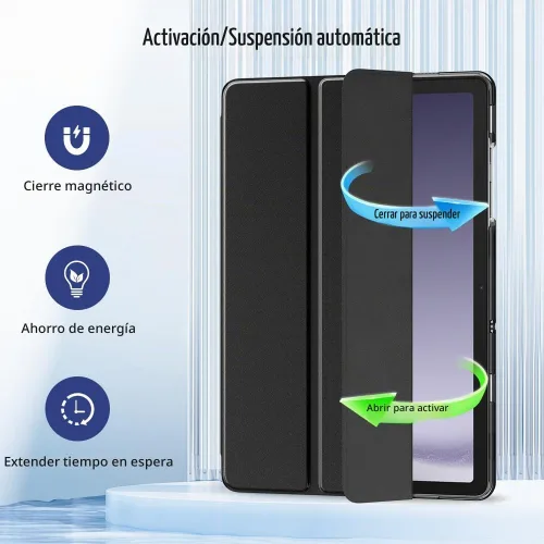 Vista 6 de MoKo para Galaxy Tab A9 Plus/A9+ Funda de 11 pulgadas 2023, funda de PC delgada con soporte y parte trasera translúcida para Galaxy Tab A9 Plus
