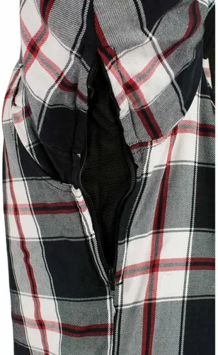 Vista 8 de Milwaukee Leather Camisa de montar de franela blindada a cuadros para hombre con refuerzo de fibra de aramida y armadura extraíble CE - S