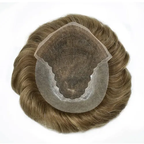 Vista 6 de Mens Toupee Swiss Lace Mens Hair Piece Sistema de reemplazo de cabello para hombres Toupee para hombres Cabello humano nudo blanqueado protesis