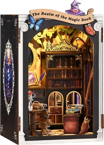 Vista 14 de Kit de casa en miniatura para adultos y adolescentes, decoración de casa pequeña con interruptor táctil, rompecabezas de madera 3D, regalo