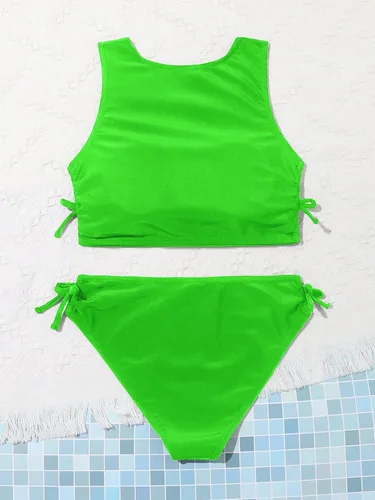 Vista 2 de SOLY HUX Girl's Drawstring Side Bikini Bathing Suits 2 Piece Swimsuits