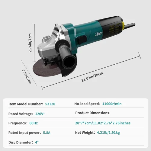 Vista 7 de DNTI Potente amoladora angular de 4 pulgadas para herramientas eléctricas de rectificado y corte versátiles, herramienta de grado profesional