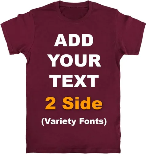 Vista 19 de Circular - Camisetas personalizadas en la parte delantera y trasera para añadir tu texto, ultra suaves, para hombres y mujeres, camiseta de algodón