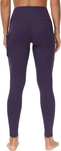 Vista 4 de The Gym People - Pantalones deportivos gruesos de tiro alto, con bolsillos y control de abdomen, leggings para entrenar, correr, hacer yoga