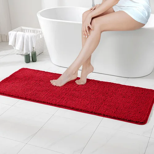Vista 22 de MIULEE Alfombras de baño negras, suaves y pequeñas, absorbentes, antideslizantes, de secado rápido, esponjosas, para baño, bañera y duchas, lavables