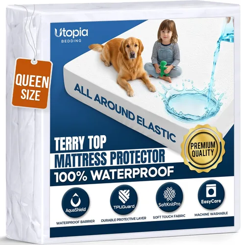 Vista 36 de Utopia Bedding – Protector impermeable de colchón tamaño individual, funda de colchón de terry premium de 200 GSM, transpirable, estilo ajustado