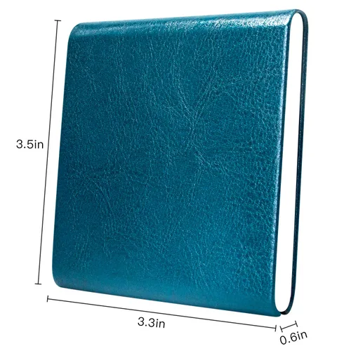 Vista 5 de Padike Estuche para cigarrillos, caja de cigarrillos de cuero y acero inoxidable Multi Case. (verde mar)