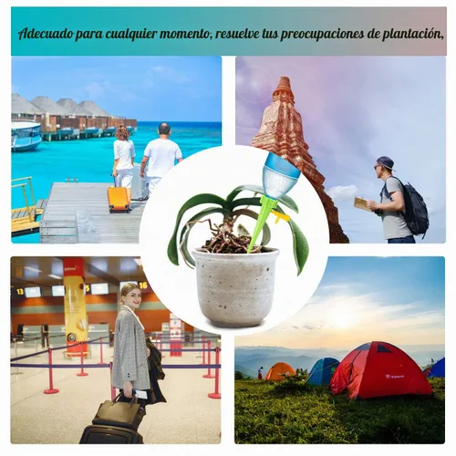 Vista 4 de GIHENHAO Paquete de 24 picos de riego automático para plantas, riego automático de plantas en interiores, dispositivos de riego por goteo ajustables