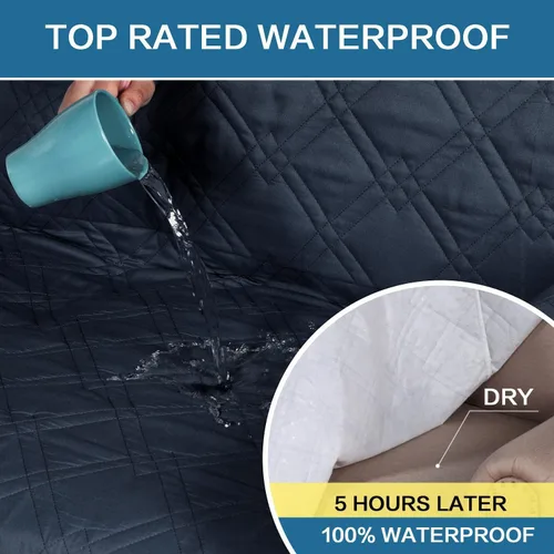 Vista 4 de H.VERSAILTEX Funda de sofá 100% impermeable, lavable, antideslizante, para 3 cojines, protector de muebles para mascotas, fundas de sofá
