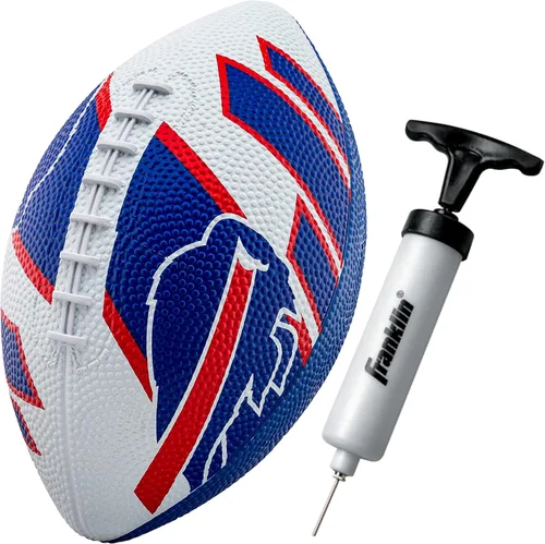 Vista 16 de Franklin Sports NFL Team Footballs - Rubber Youth Mini Balls for All Teams - Kids 8.5" Football + Air Pump Sets - Official NFL Licensed