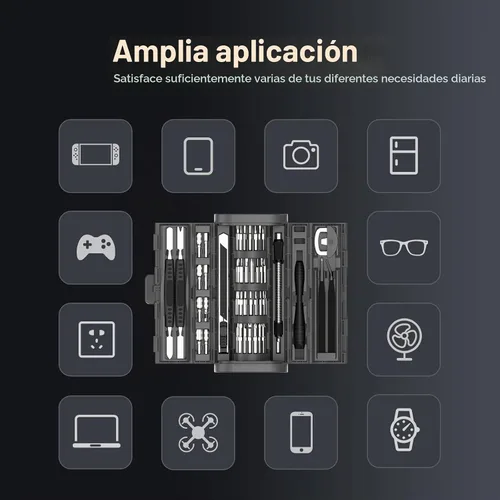 Vista 7 de UF-TOOLS Juego de destornilladores de precisión electrónica 83 en 1, mini kit de herramientas de reparación magnética profesional con Torx Phillips