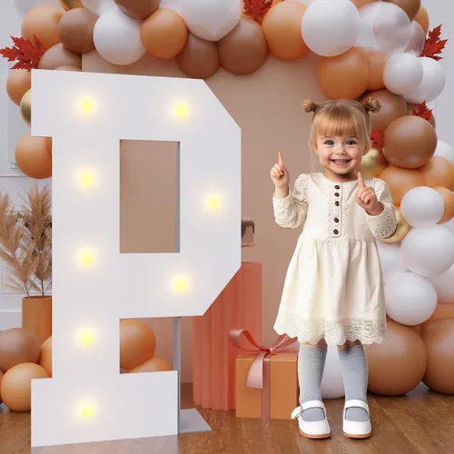 Vista 12 de Letras de marquesina de 3 pies de alto, letras y para decoraciones de fiesta de cumpleaños Light up Letters without Sidewalls, Lightweight Foam