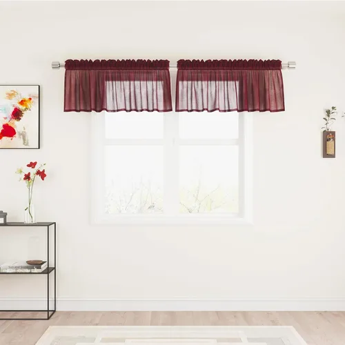 Vista 68 de UPOPO Paneles de Cortina Beige Pequeños Cortinas Transparentes de Gasa de 16 Pulgadas de Largo Cortinas de Cocina de Voile con Textura de Lino