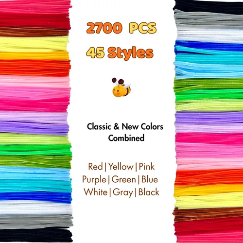 Vista 3 de 1350 limpiadores de tuberías gruesos de 45 colores a granel, tallos