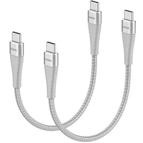 Vista 13 de Cable USB C a USB C, cargador USB C corto de 100 W, cable de carga rápida de 1 pie, paquete de 2 unidades Rojo