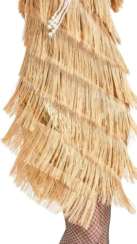 Vista 5 de Vestidos de tirantes con flecos y borlas para mujer, ropa de baile a la moda, con accesorios de los años 20