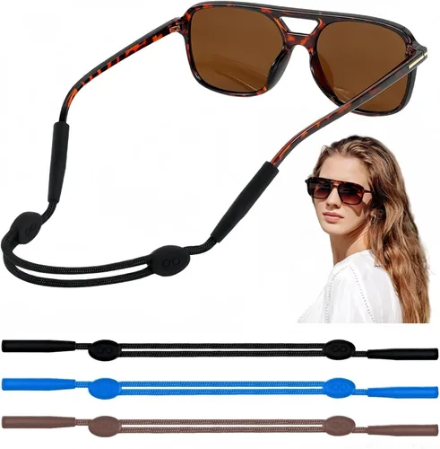 Vista 10 de GZJ Correa deportiva para lentes, 3 unidades, ajustable, sin cola, para mujeres, hombres, niños, soportes para anteojos alrededor del cuello